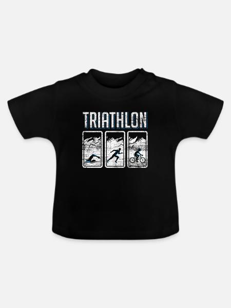 Triathlon Triathlet - Baby Bio-T-Shirt mit Rundhals - Schwarz