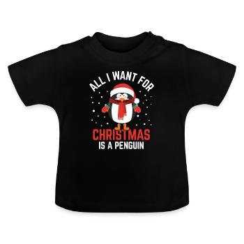 Noël de pingouin - T-shirt bio col rond Bébé - noir - Devant