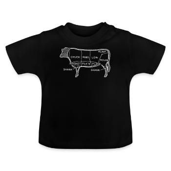 Steak - Baby Bio-T-Shirt mit Rundhals - Schwarz - Vorne