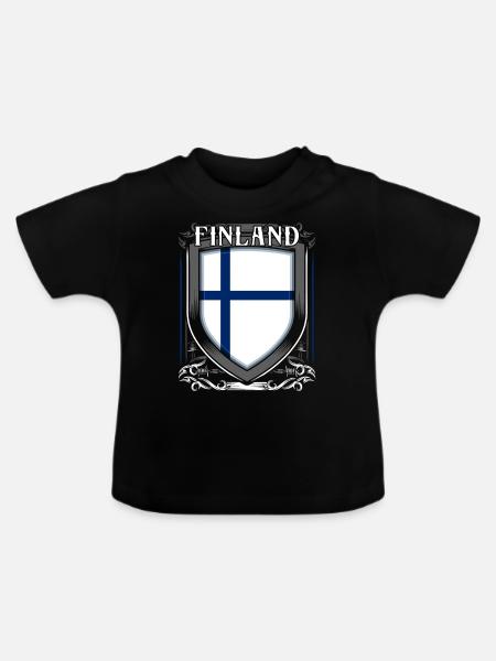 Finland - Baby Organic T-Shirt with Round Neck - black