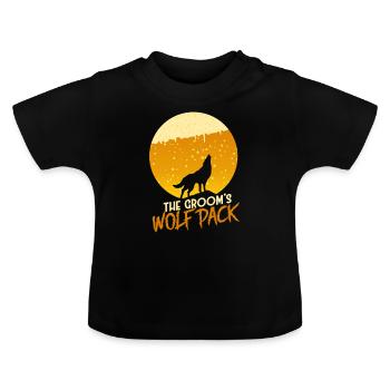 La meute de loups du marié - T-shirt bio col rond Bébé - noir - Devant