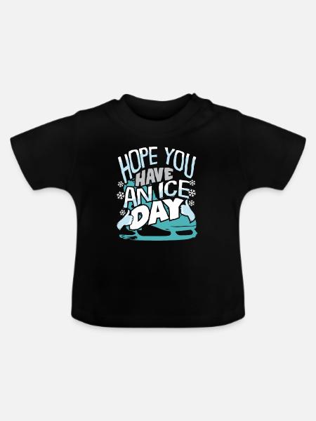 Eislaufen - Baby Bio-T-Shirt mit Rundhals - Schwarz