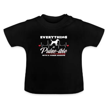 Krankenschwester Hundeliebe - Baby Bio-T-Shirt mit Rundhals - Schwarz - Vorne