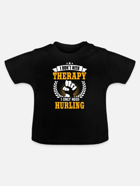 Hurling - Baby Organic T-Shirt with Round Neck - black