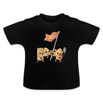 Pasta pasta revolution - Baby Organic T-Shirt with Round Neck - black - Front