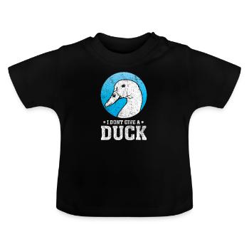 Pun duck - Baby Organic T-Shirt with Round Neck - black - Front