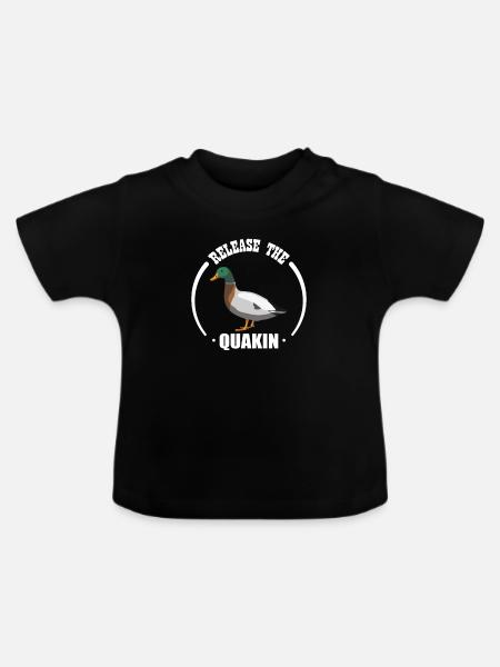 Lustige Ente - Baby Bio-T-Shirt mit Rundhals - Schwarz