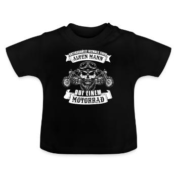 Motocycliste cool - T-shirt bio col rond Bébé - noir - Devant