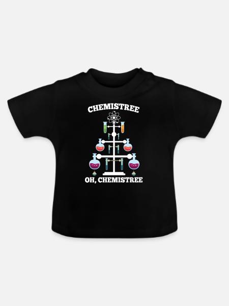 Chemie Weihnachtsbaum - Baby Bio-T-Shirt mit Rundhals - Schwarz