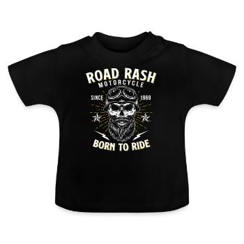 Motocycliste chopper - T-shirt bio col rond Bébé - noir - Devant