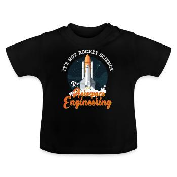Es Ist Kein Wunder Sondern Raumfahrttechnik - Baby Bio-T-Shirt mit Rundhals - Schwarz - Vorne