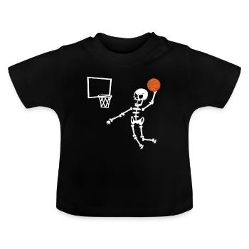 Skeleton jump - Baby Organic T-Shirt with Round Neck - black - Front