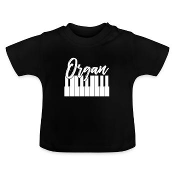 Organ gift instrument fair church - Baby Organic T-Shirt with Round Neck - black - Front