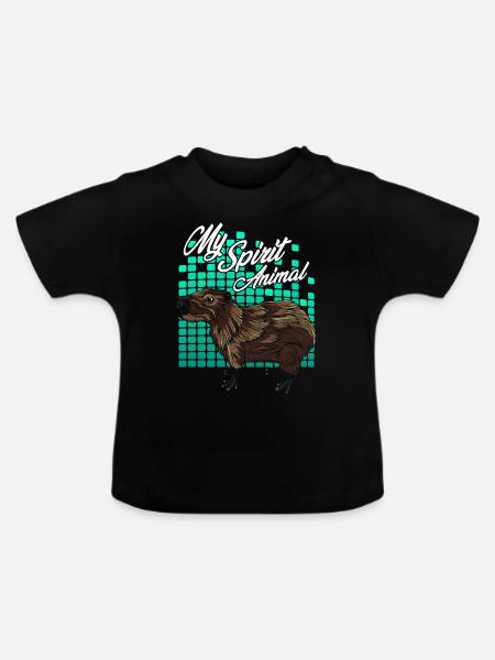 Capybara - Baby Bio-T-Shirt mit Rundhals - Schwarz
