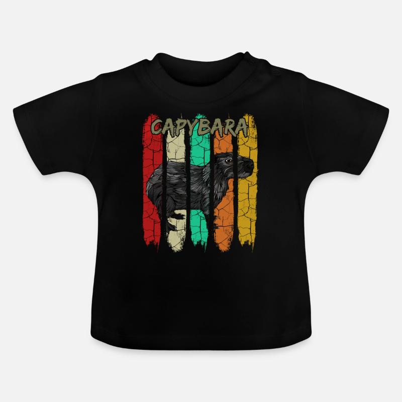 Capybara - Baby Bio-T-Shirt mit Rundhals - Schwarz