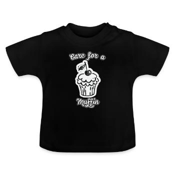 Muffin - Baby Bio-T-Shirt mit Rundhals - Schwarz - Vorne