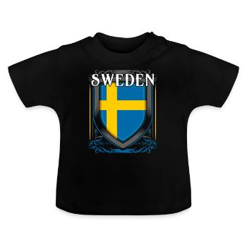 Suède - T-shirt bio col rond Bébé - noir - Devant