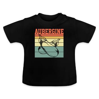 Vegan Aubergine Retro T-shirt Bio Bio - T-shirt bio col rond Bébé - noir - Devant