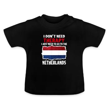 Netherlands - Baby Organic T-Shirt with Round Neck - black - Front