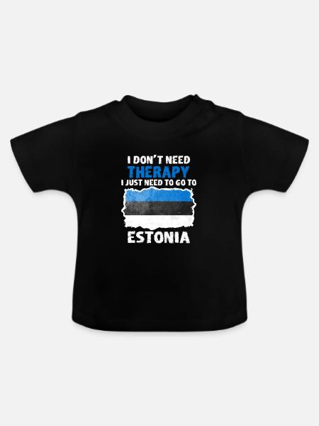 Estland - Baby Bio-T-Shirt mit Rundhals - Schwarz