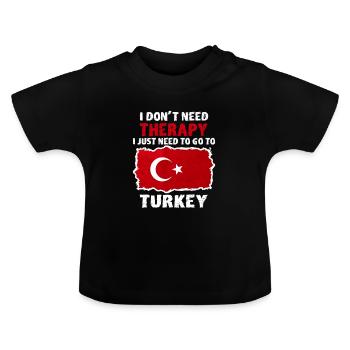 Türkei - Baby Bio-T-Shirt mit Rundhals - Schwarz - Vorne