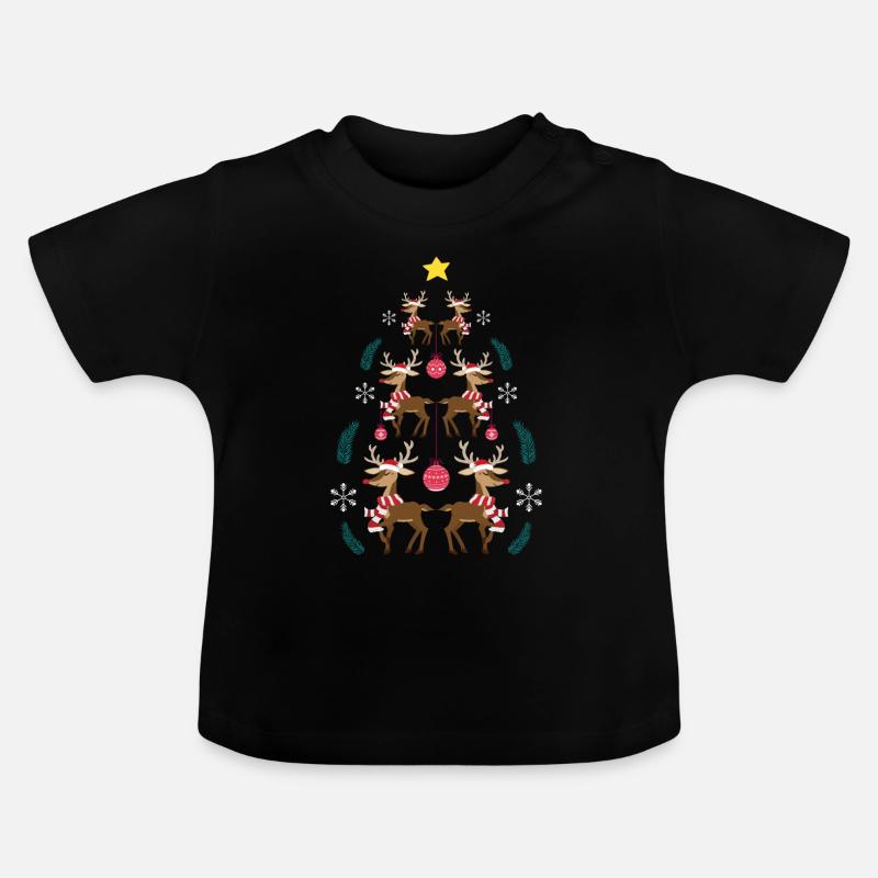 Rennier Arbre de Noël Noël Noël - T-shirt bio col rond Bébé - noir