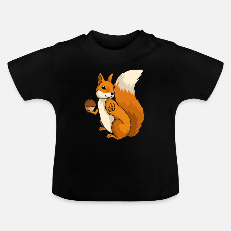 L’écureuil rongeur rongeur forestier cadeau - T-shirt bio col rond Bébé - noir