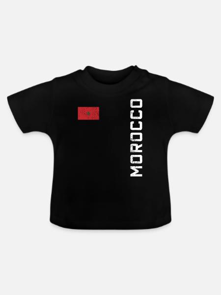 Marokko Marokko - Baby biologisch T-shirt met ronde hals - zwart