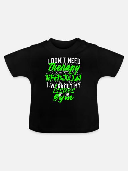 Fitnesstudio - Baby Bio-T-Shirt mit Rundhals - Schwarz