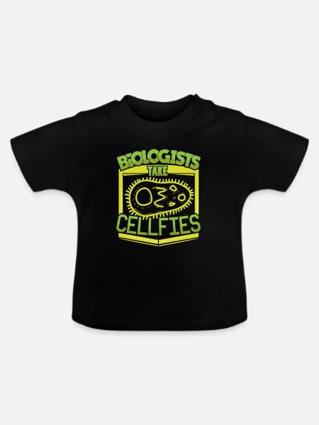 CellFies Biologe - Baby Bio-T-Shirt mit Rundhals - Schwarz