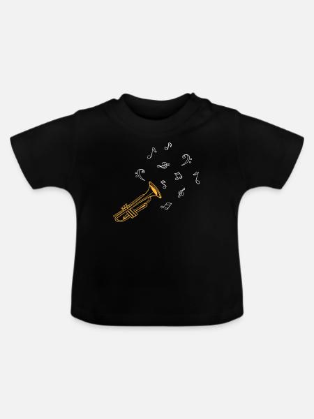 Trompete Klang - Baby Bio-T-Shirt mit Rundhals - Schwarz