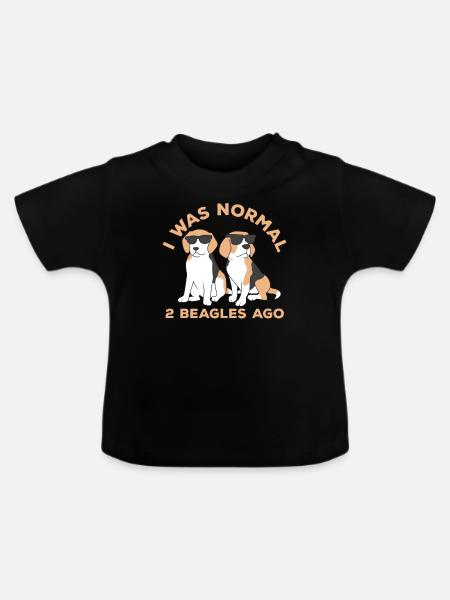 Ich war normal vor 2 Beagles - Baby Bio-T-Shirt mit Rundhals - Schwarz