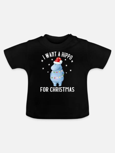 Quiero un hipopótamo para navidad hipopótamo navideño - Økologisk T-shirt til baby, rund hals - sort