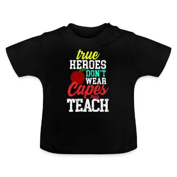Lehrer Held - Baby Bio-T-Shirt mit Rundhals - Schwarz - Vorne