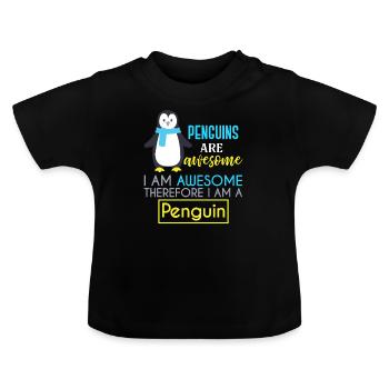 Penguins Penguins - Baby Bio-T-Shirt mit Rundhals - Schwarz - Vorne