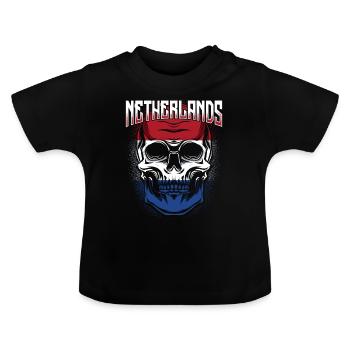 Netherlands - Baby Organic T-Shirt with Round Neck - black - Front