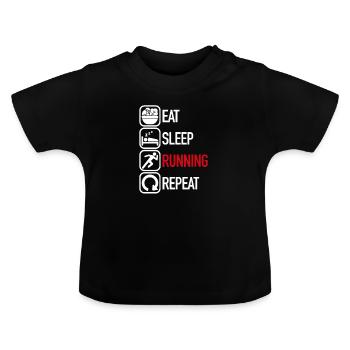 Coureur hobby coureur endurance - T-shirt bio col rond Bébé - noir - Devant