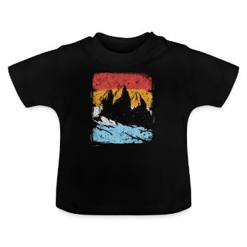 Cadeau Dolomites Vintage - T-shirt bio col rond Bébé - noir - Devant