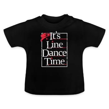 It's time for line dance - Baby Organic T-Shirt with Round Neck - black - Front
