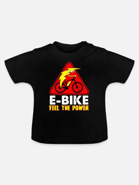 Elektro Fahrrad Ebike - Baby Bio-T-Shirt mit Rundhals - Schwarz