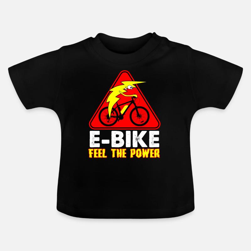 Vélo électrique Ebike - T-shirt bio col rond Bébé - noir