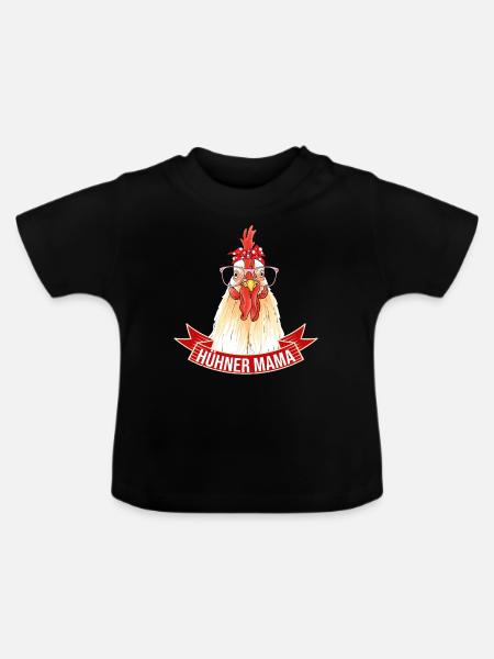 Hühner Mama Mutter Huhn Hühnchen Henne Geschenk - Baby Bio-T-Shirt mit Rundhals - Schwarz