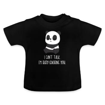 Panda Panda - Pandafan - Ignorance - Baby Organic T-Shirt with Round Neck - black - Front