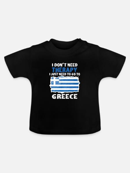 Griechenland - Baby Bio-T-Shirt mit Rundhals - Schwarz