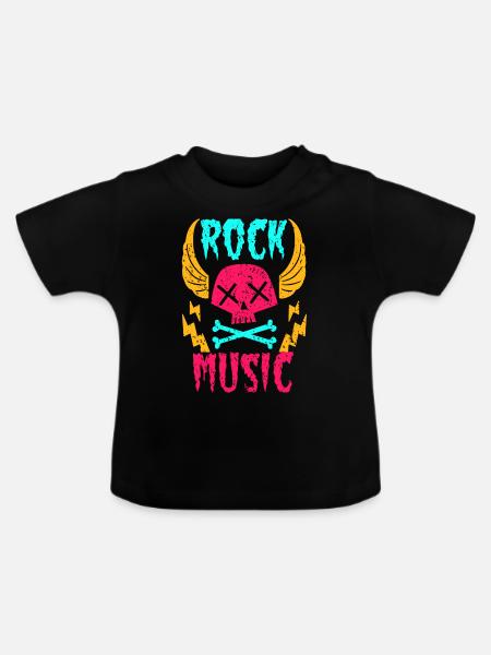Rockmusik - Baby Bio-T-Shirt mit Rundhals - Schwarz
