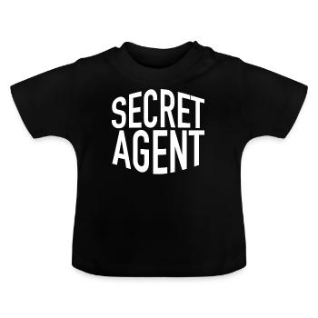 Secret Agent Spion Detektiv Verbrechensbekämpfer - Baby Bio-T-Shirt mit Rundhals - Schwarz - Vorne