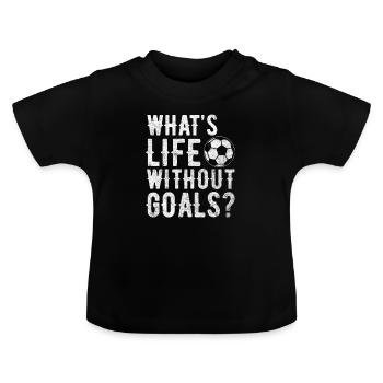 Fußball - Baby Bio-T-Shirt mit Rundhals - Schwarz - Vorne