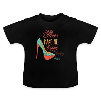 Chaussures Joyful Joy Femme Fille Highheels - T-shirt bio col rond Bébé - noir - Devant