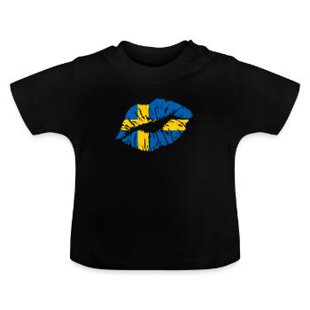 Suède - T-shirt bio col rond Bébé - noir - Devant