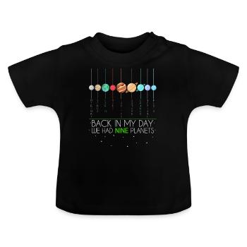9 Planets Planets - Baby Organic T-Shirt with Round Neck - black - Front